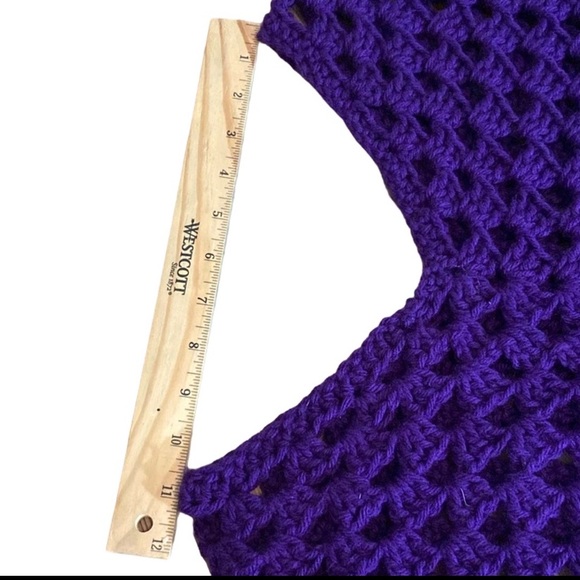 Crochet poncho handmade purple - Picture 7 of 8